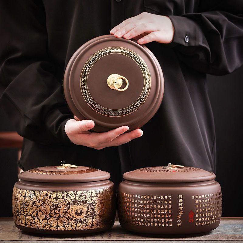 好茶值得好收藏!2025新中式紫砂茶罐☛防潮密封|黃金大容量1900cc|可儲存一斤茶葉 好茶值得好收藏!2025新中式紫砂茶罐☛防潮密封|黃金大容量1900cc|可儲存一斤茶葉